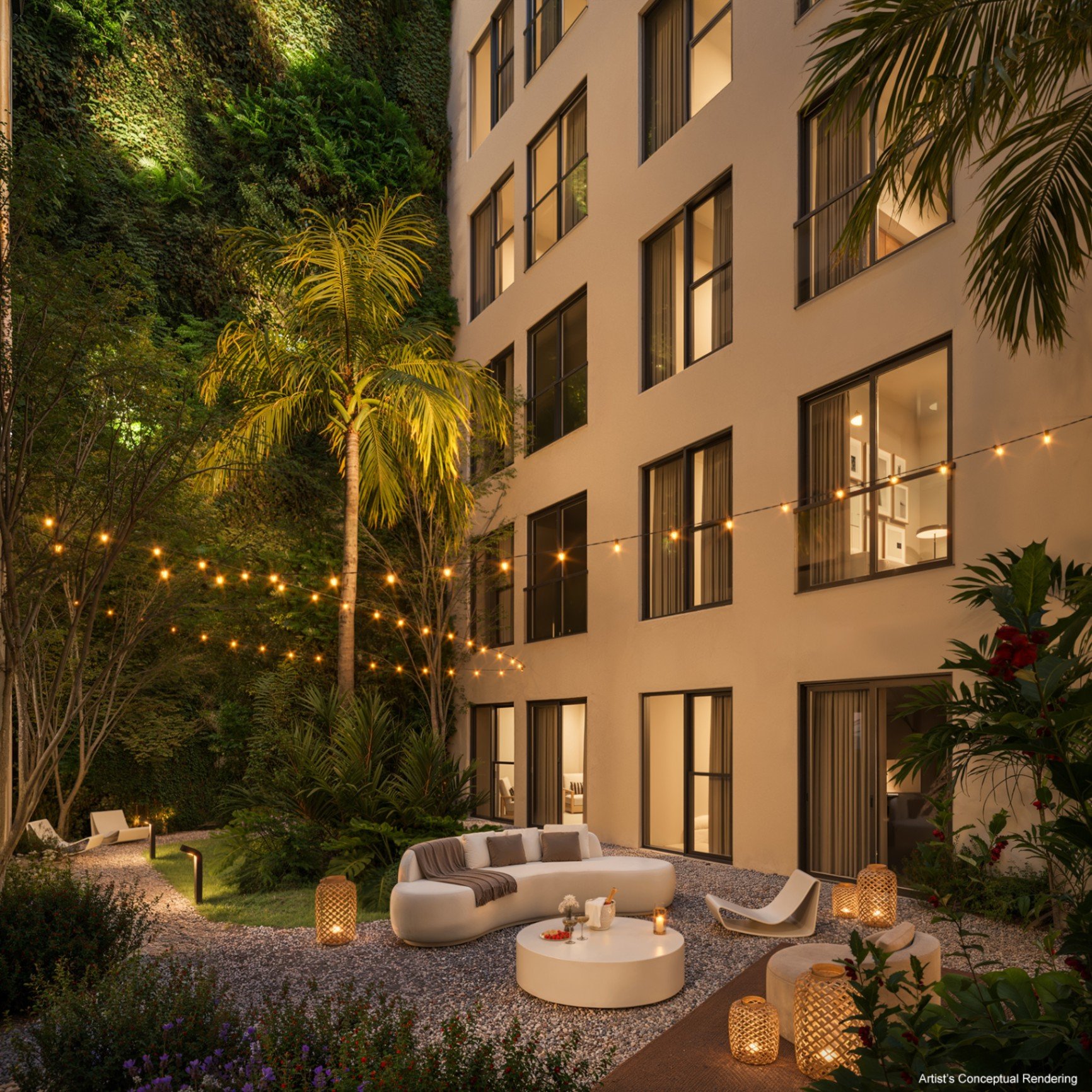 Parkside Brickell — garden courtyard