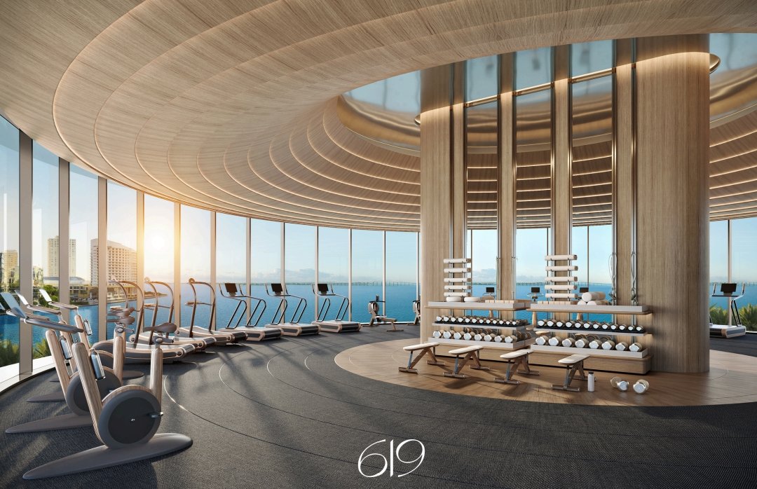 Nobu Residences Brickell — Gimnasio frente a la bahía