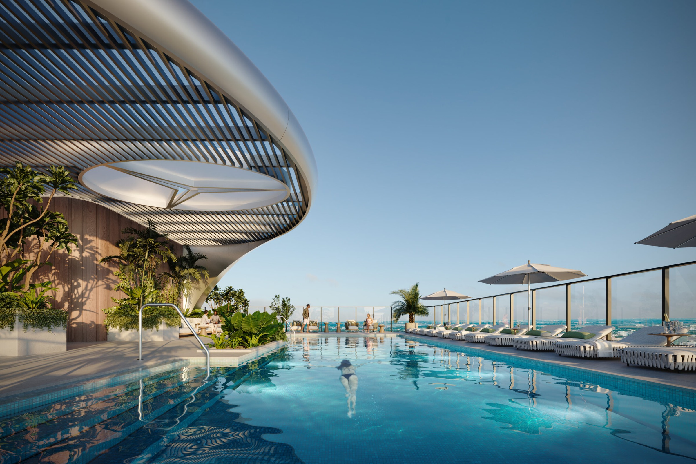 Mercedes-Benz Places — Piscina en la azotea